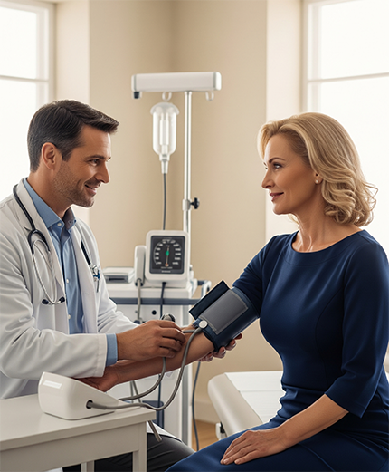 medico medindo pressao